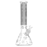 15" GLOW IN THE DARK HEAVY GLASS LEAF BEAKER PIPE
